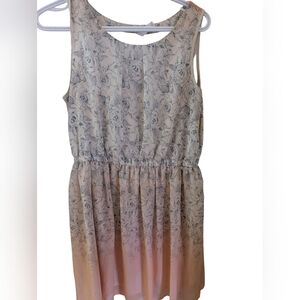 Cream and Blue Floral Dress